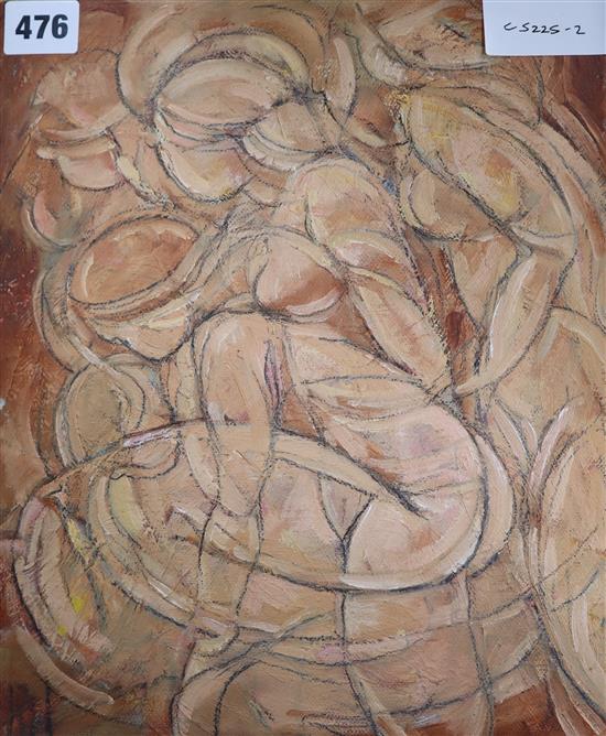 Rosamond Higgins, oil on canvas, Figure study 30 x 25cm unframed